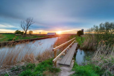 Green fields and rivers