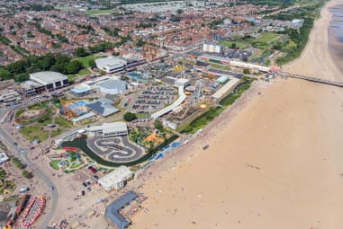 Skegness beach seen from above
