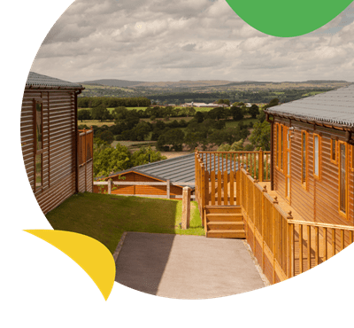 Holiday accommodation looking out over the local countryside at Todber Valley Holiday Park