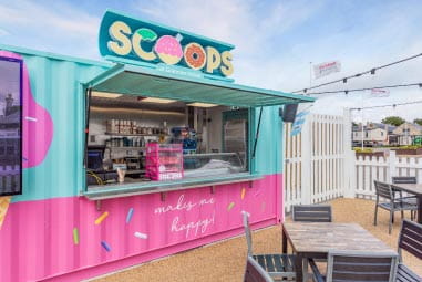 Scoops ice cream container