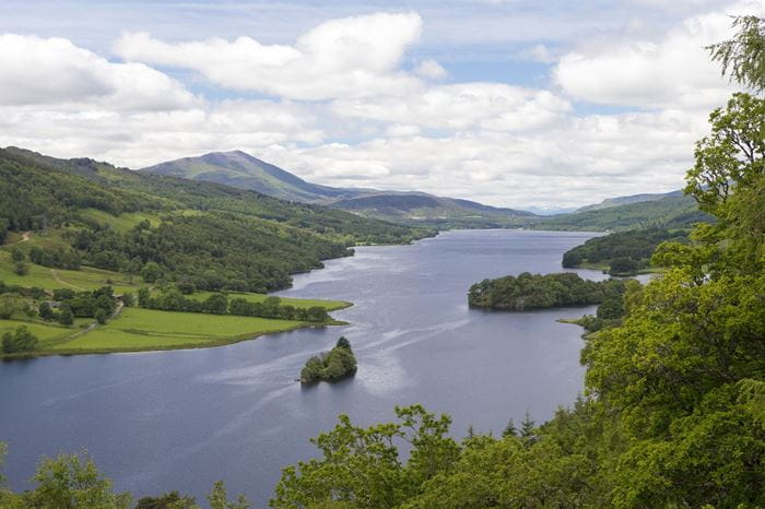 A glorious view of Queens View Loch near Tummel Valley Holiday Park