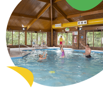 The indoor swimming pool at Tummel Valley holiday park