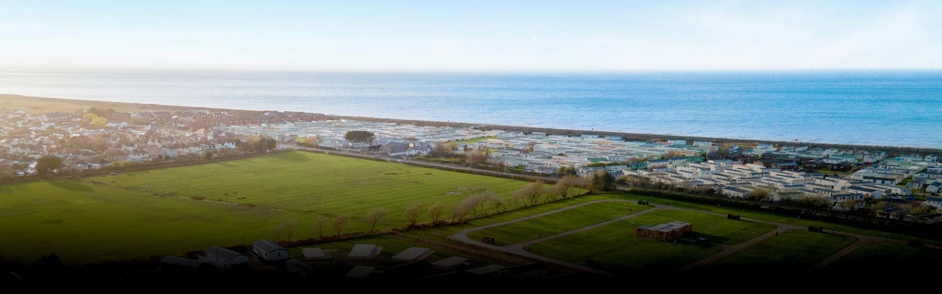 View of seaside town