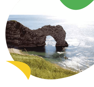 Durdle door near Warmwell Holiday Park