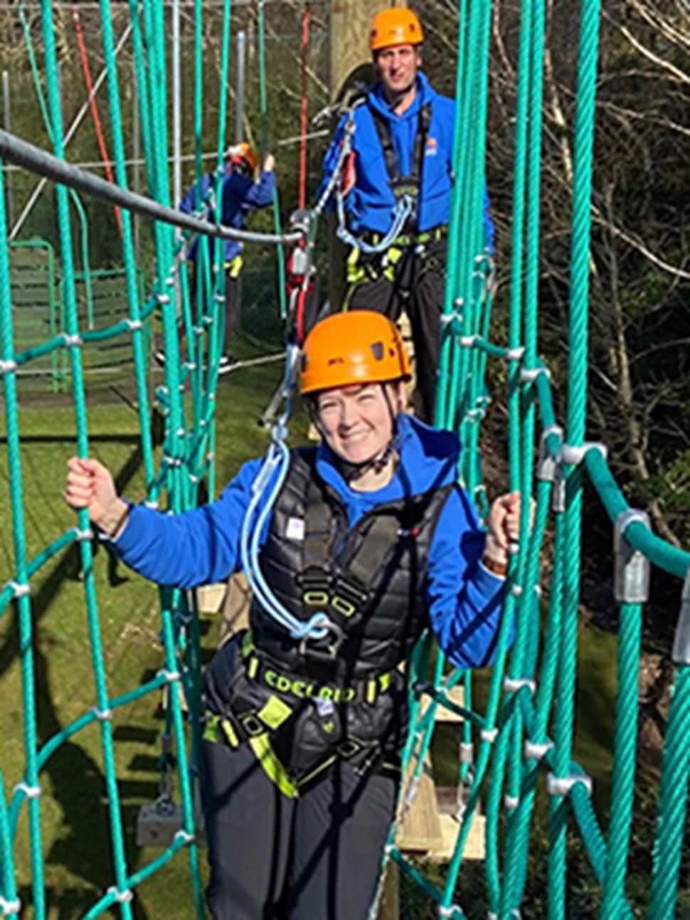 woman on a high ropes course