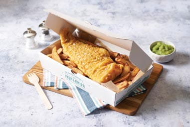 a box of fish and chips