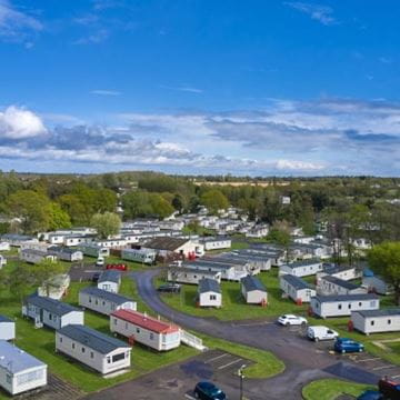 Weeley Bridge holiday park seen from the air