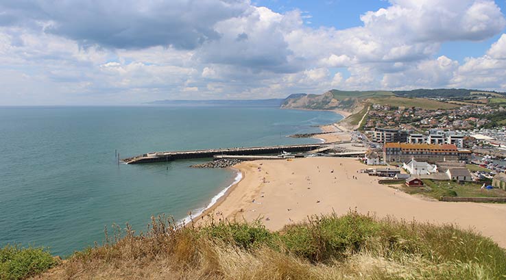 A view across the beach at West Bay