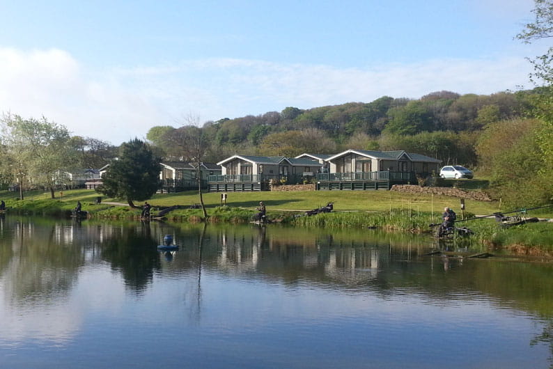 Lodges over looking a lake