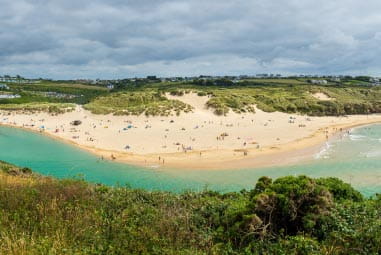 the River Gannel flowing past Crantock Village in Cornwall