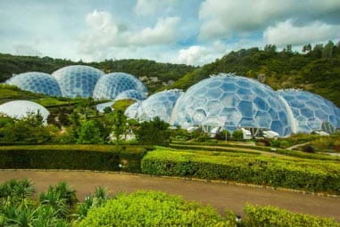 the biomes of the Eden Project near St Austell in Cornwall