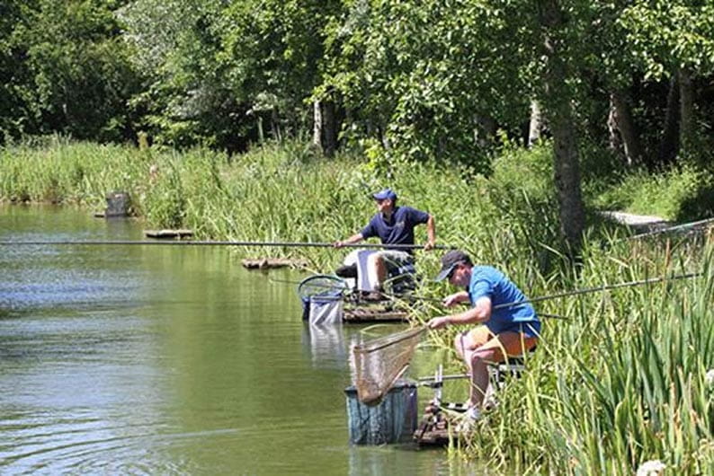 Two people fishing