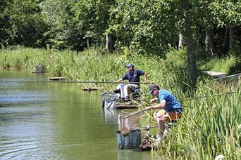 Two people fishing