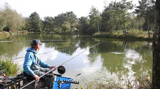 angler fishing on a lake