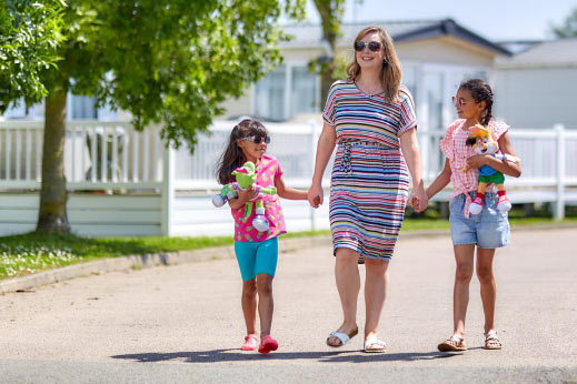 family walking hand in hand