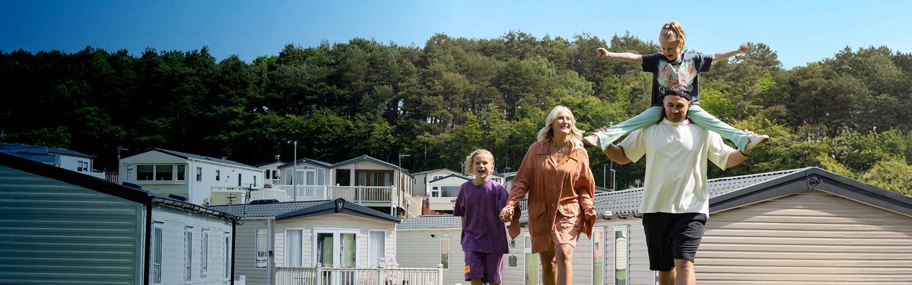 Family by caravans