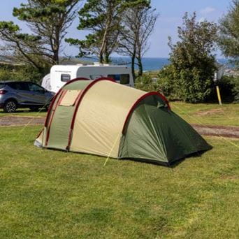 Pop up tent on the grass