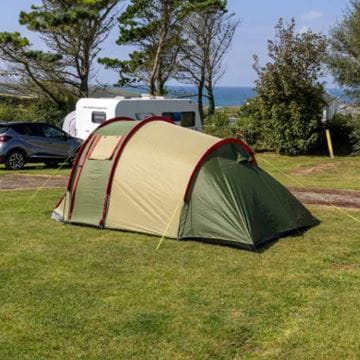 Pop up tent on the grass