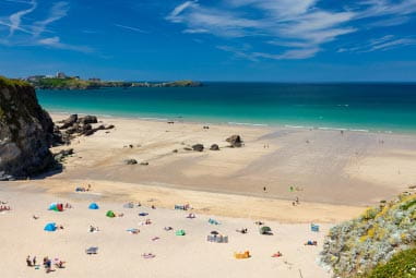 Golden sand at Cornwall beach