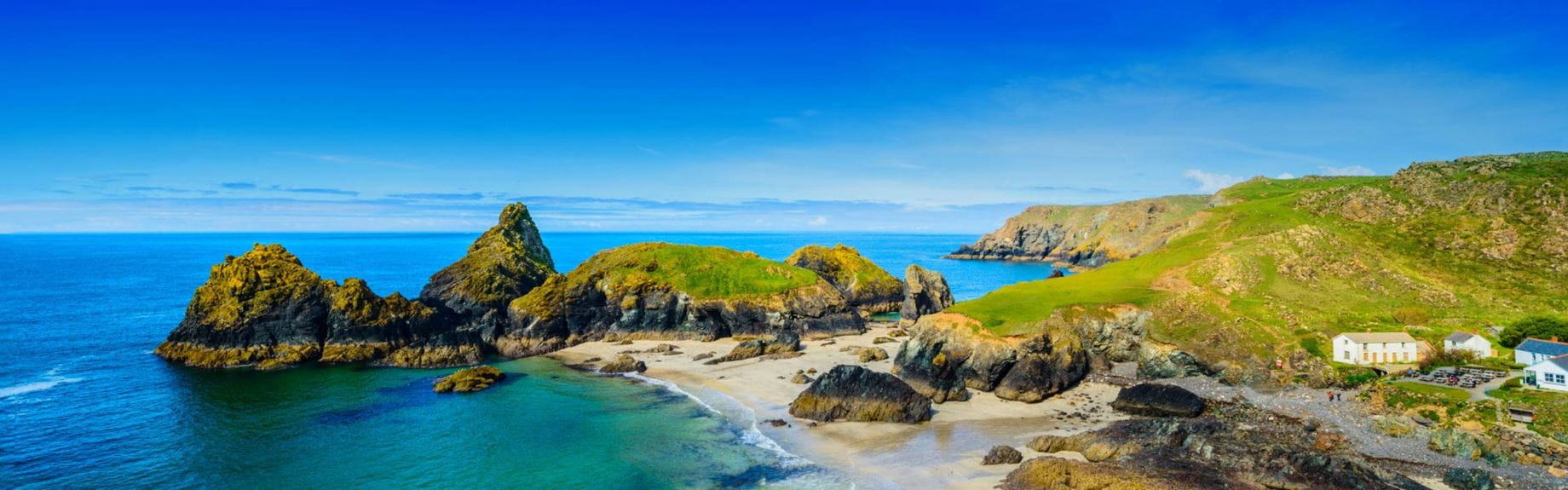 Cornwall coastline in the sunshine