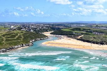 Crantock beach coastline