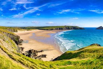 Holywell Bay coastline