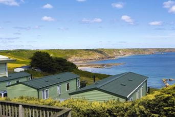 Caravans overlooking Sea Acres coastline