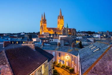 Castle lit up at Truro