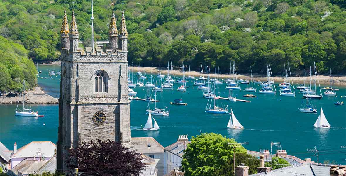 A view over the town of Fowey in Cornwall