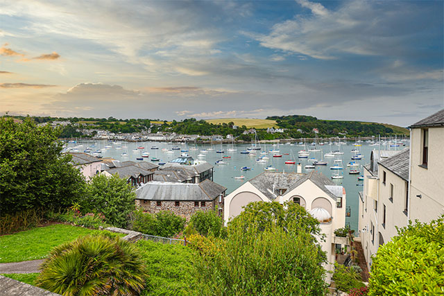 A view over Falmouth and its harbour 