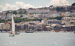 Boats in the marina at Falmouth in Cornwall