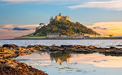 Sunset over St Michael's Mount in Cornwall