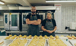Bakers at Ann's Pasties making pasties in the kitchen