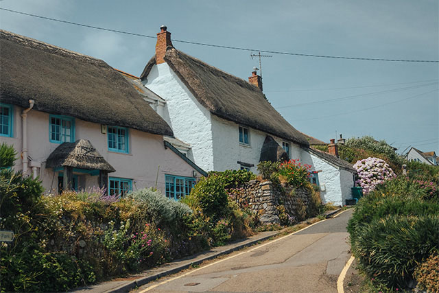 A row of cottages in a Cornish village