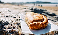 A Cornish pasty at the beach