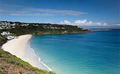 White sands and turquoise waters of Carbis Bay in St Ives