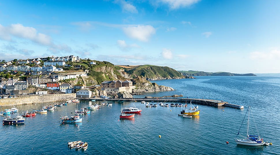 Mevagissey harbour on a sunny day