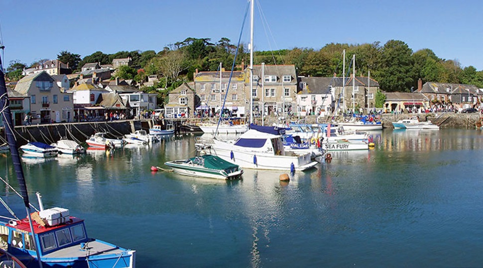 Padstow harbour on a sunny day