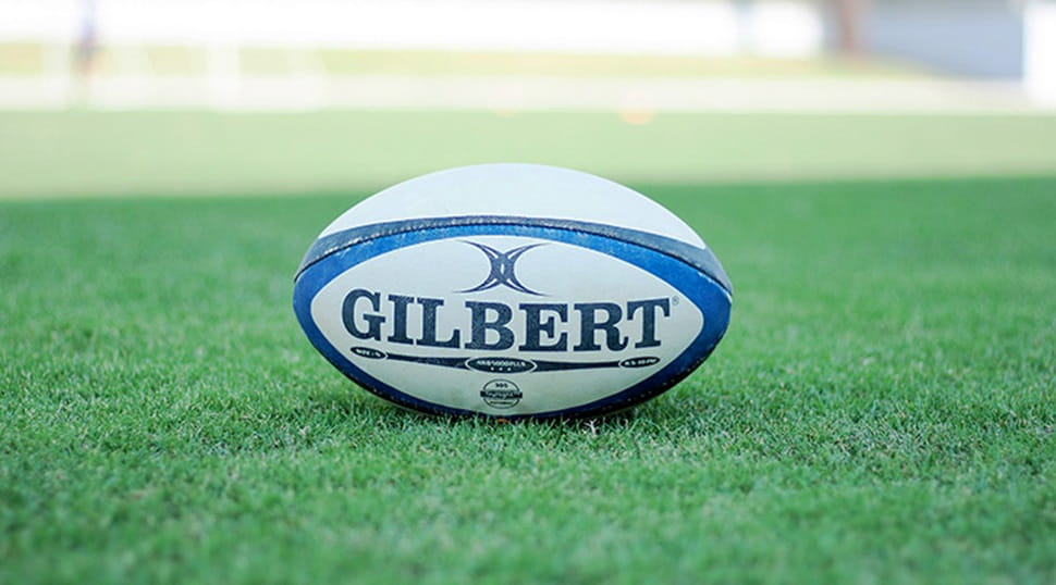 Rugby ball on pitch