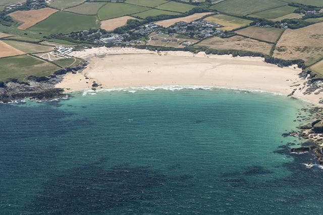 Aerial view of Harlyn Bay