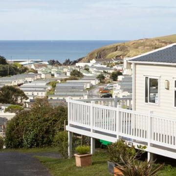 Lodge with veranda at Parkdean Resorts
