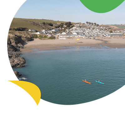 Park setting at Challaborough Bay in Devon