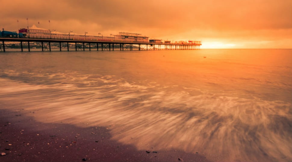 Paignton pier at sunset
