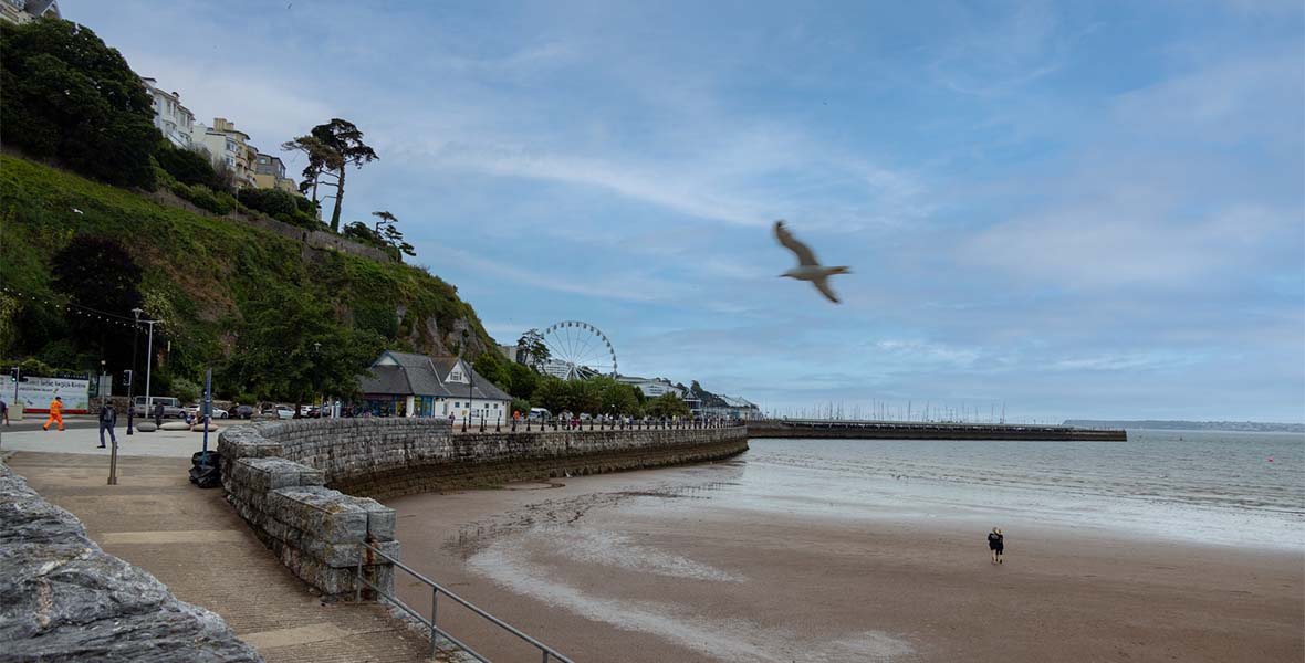 A spring day at the beach near Torquay in Devon