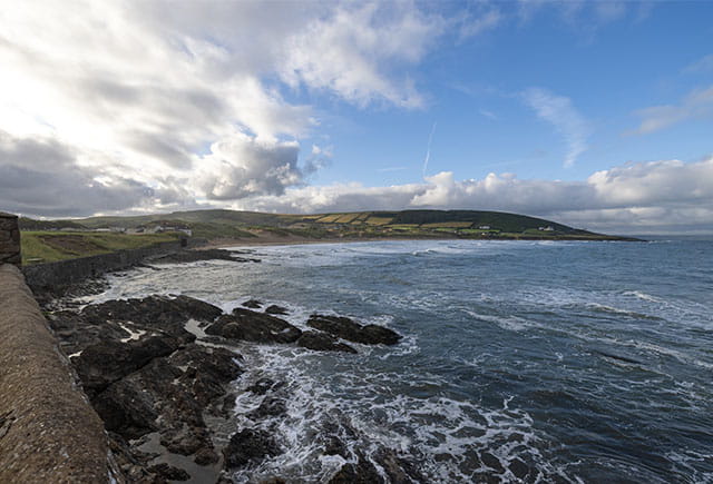 A view over Croyde Bay in North Devon on an cold day in autumn