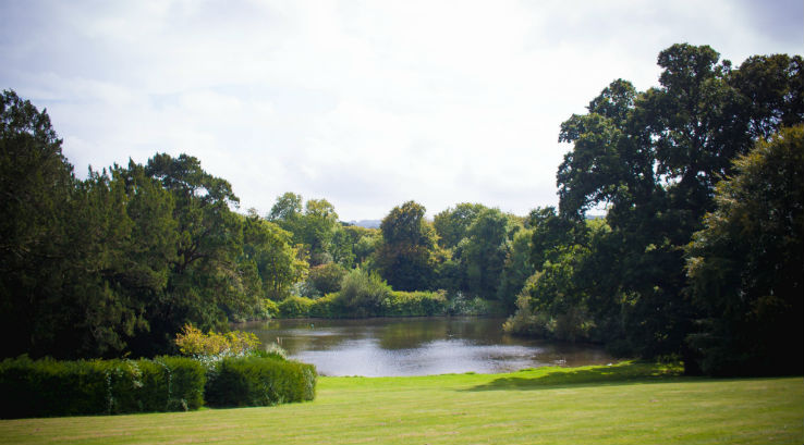 beautiful country gardens with a lake