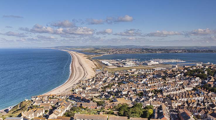 aerial view of The Isle of Portland