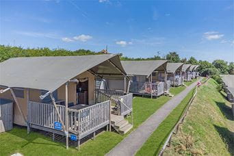 Glamping tents at a Parkdean Resorts site on the Dorset coast