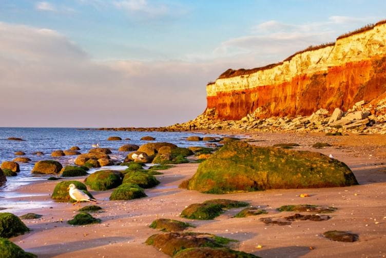East Anglia beach at sunset