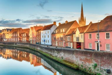 Colourful houses in Norwich
